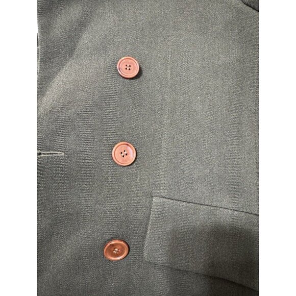 Balenciaga Paris Khaki Double Breasted Blazer Jacket Vintage 40 Hourglass Wool - Picture 13 of 13